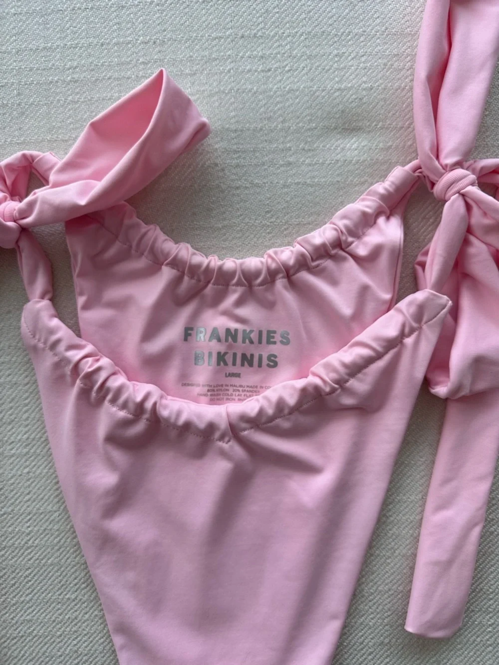 Frankies Bikinis Willow Cheeky Bikini Bottom in Love Pink - Size Large